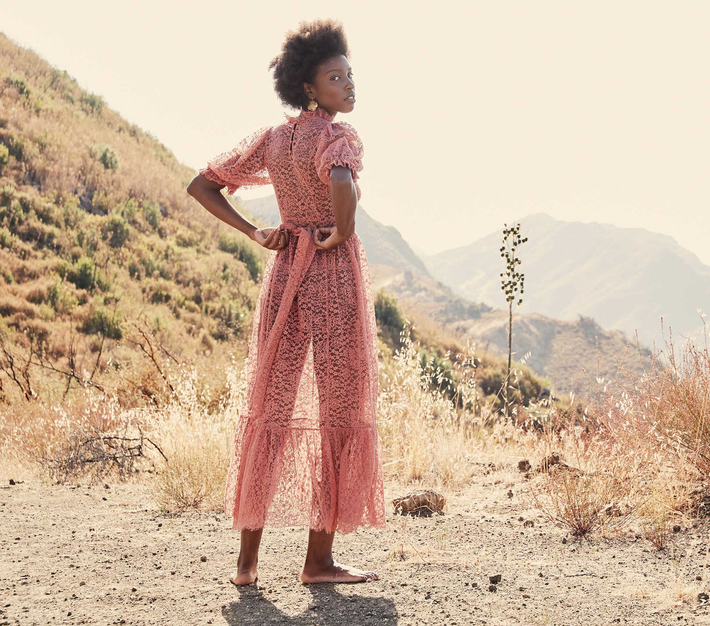 HMD -- FEATHER DRESS -- DARK ROSEWOOD