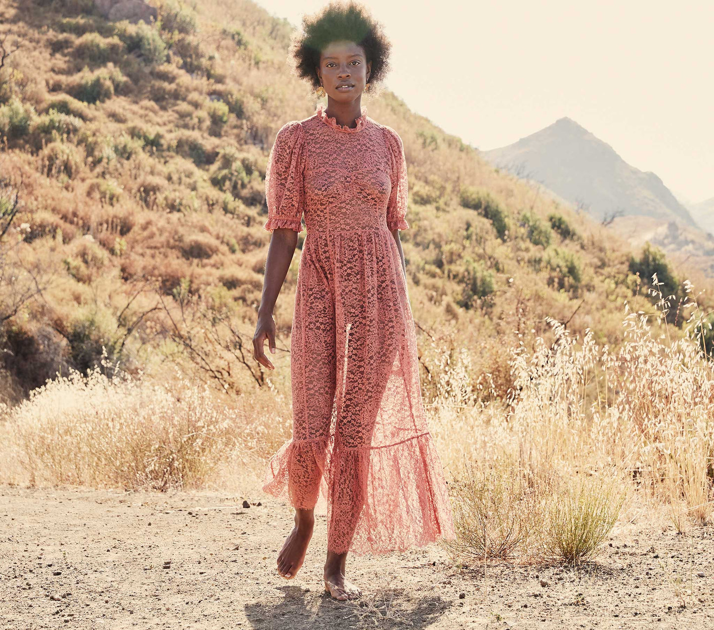 HMD -- FEATHER DRESS -- DARK ROSEWOOD