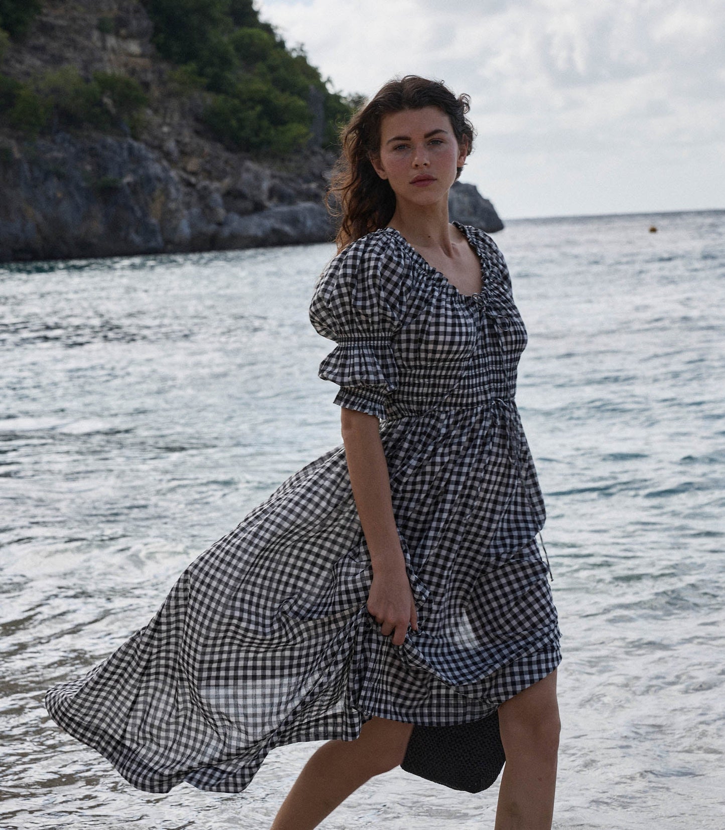 ISCHIA DRESS -- NOIR GRETA GINGHAM