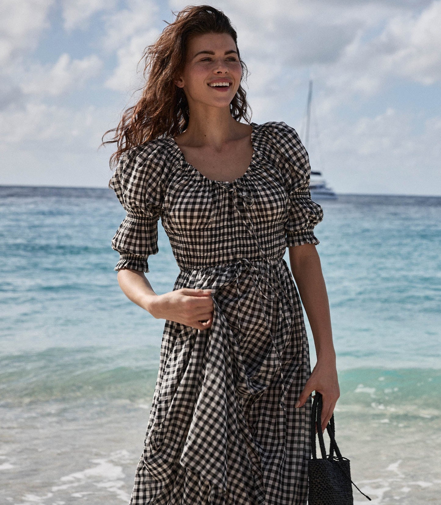 HMD -- ISCHIA DRESS -- NOIR GRETA GINGHAM