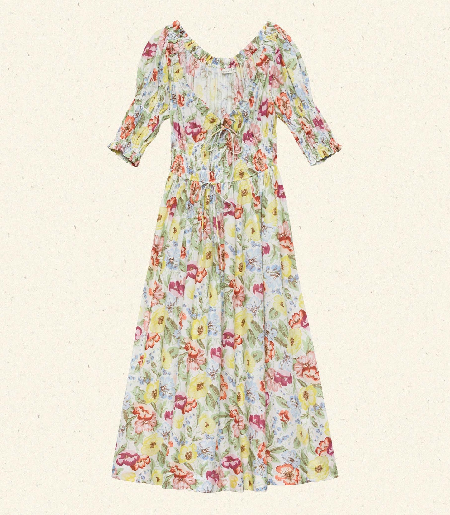 ISCHIA DRESS -- BLANC ANEMONE BLOOM