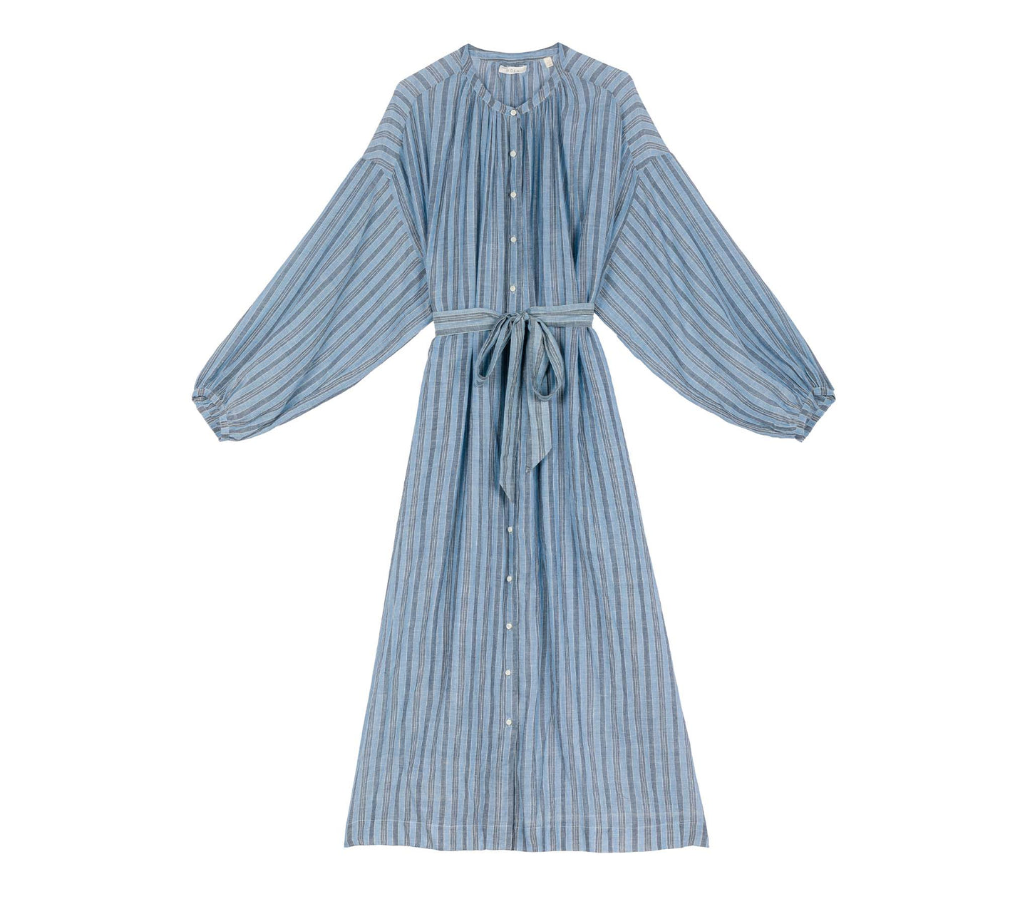 HMD -- JOAN DRESS -- INDIGO STRIPE