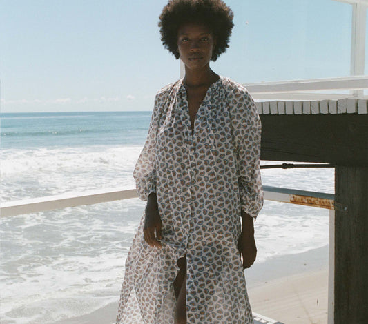 HMD -- JOHANNA DRESS -- SEA SALT BEDFORD PAISLEY