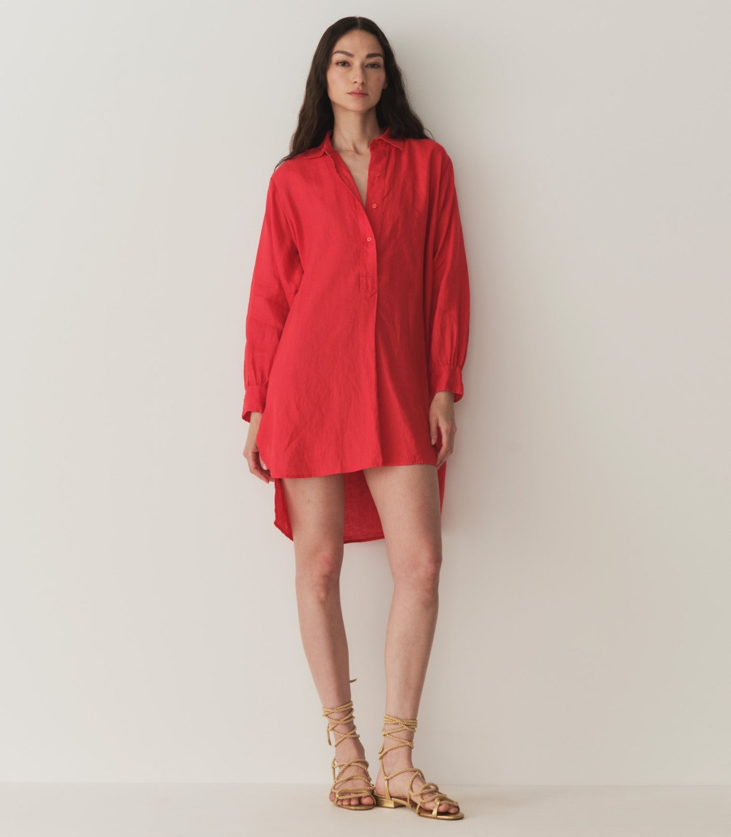 HMD -- JORA LINEN DRESS -- SCARLET