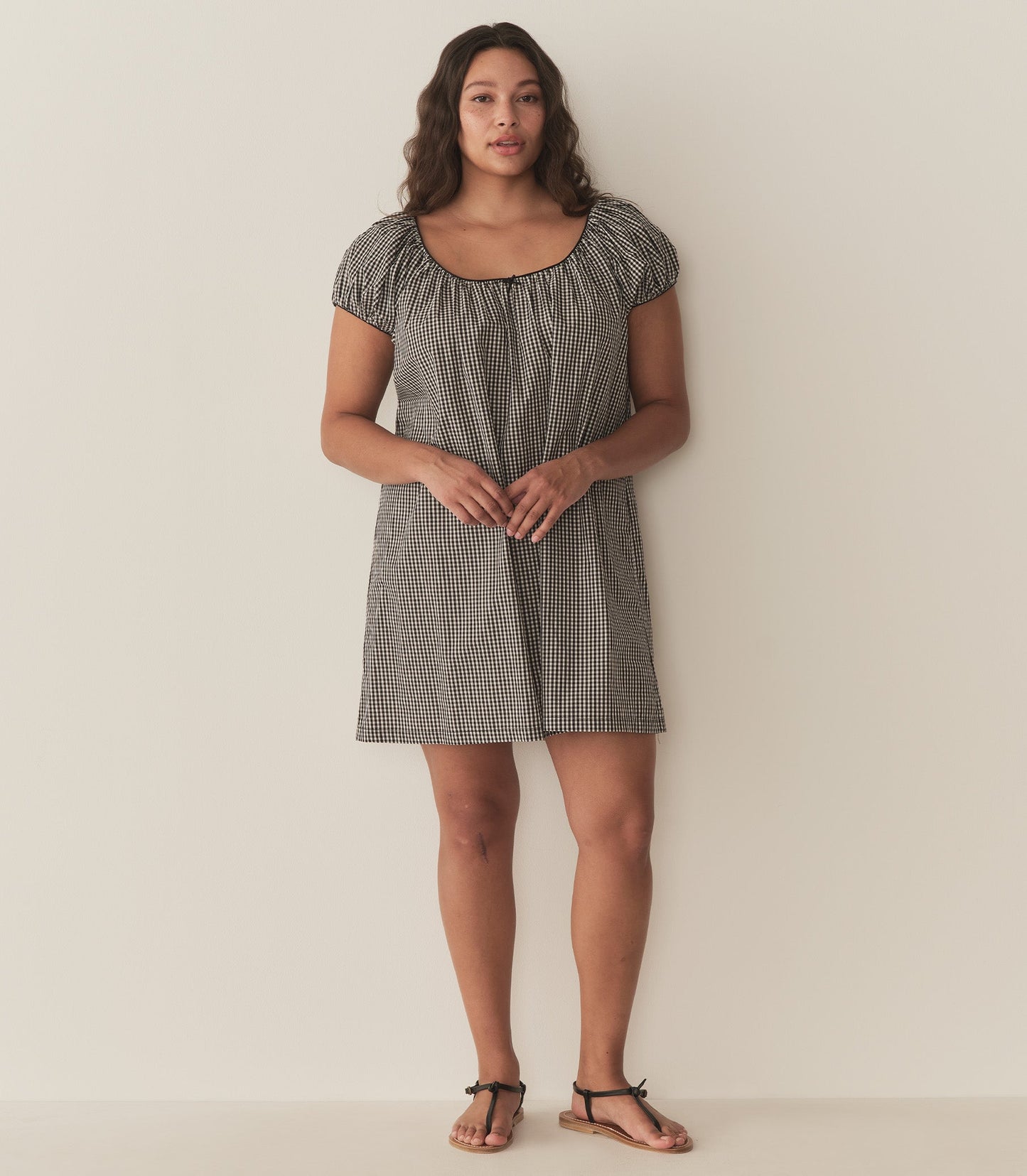 JULIA DRESS -- NOIR LA MADDALENA GINGHAM