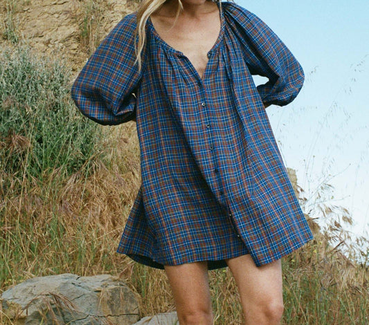 HMD -- JULLIEN DRESS -- AZURE FRENCH PLAID