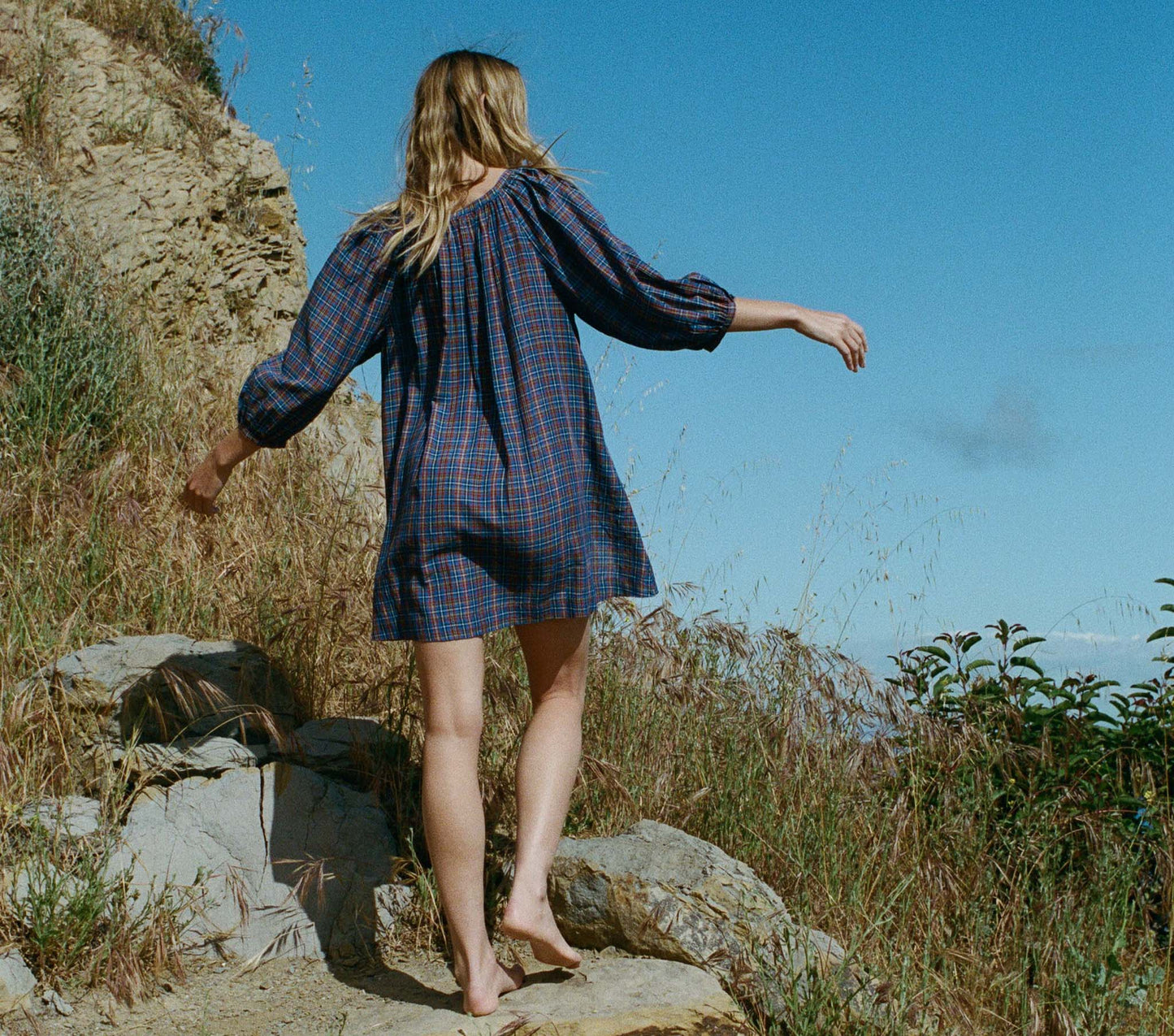 HMD -- JULLIEN DRESS -- AZURE FRENCH PLAID