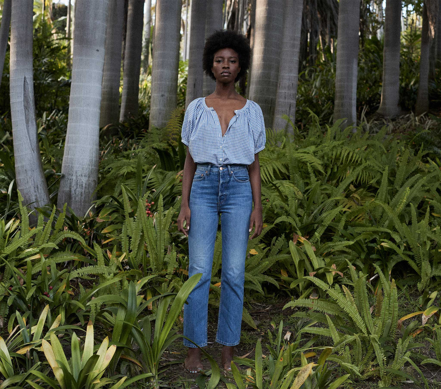 HMD -- JUNE TOP -- SKY SOMERSET PLAID