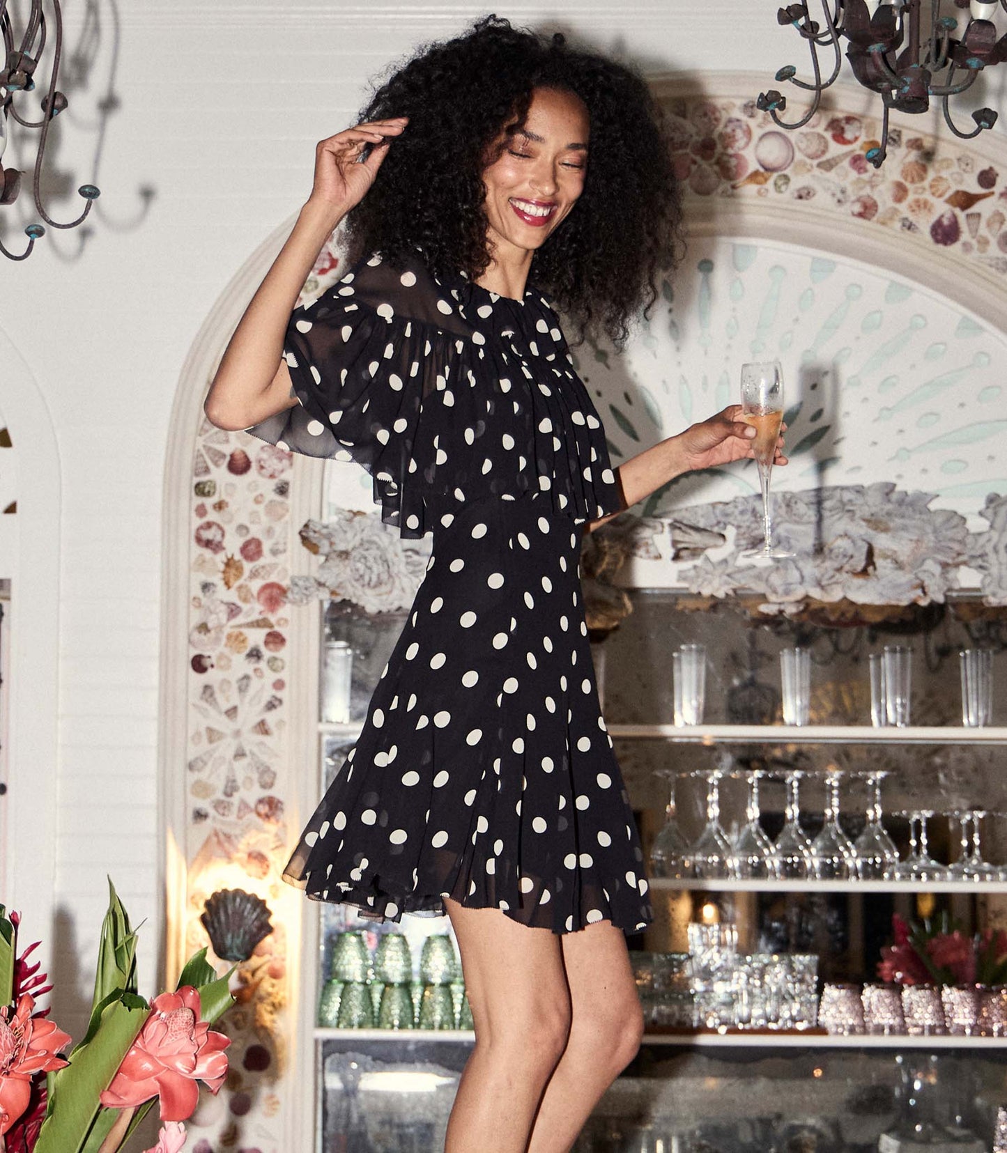 HMD -- KAYLIN DRESS -- NOIR SOLSTICE SKY DOT