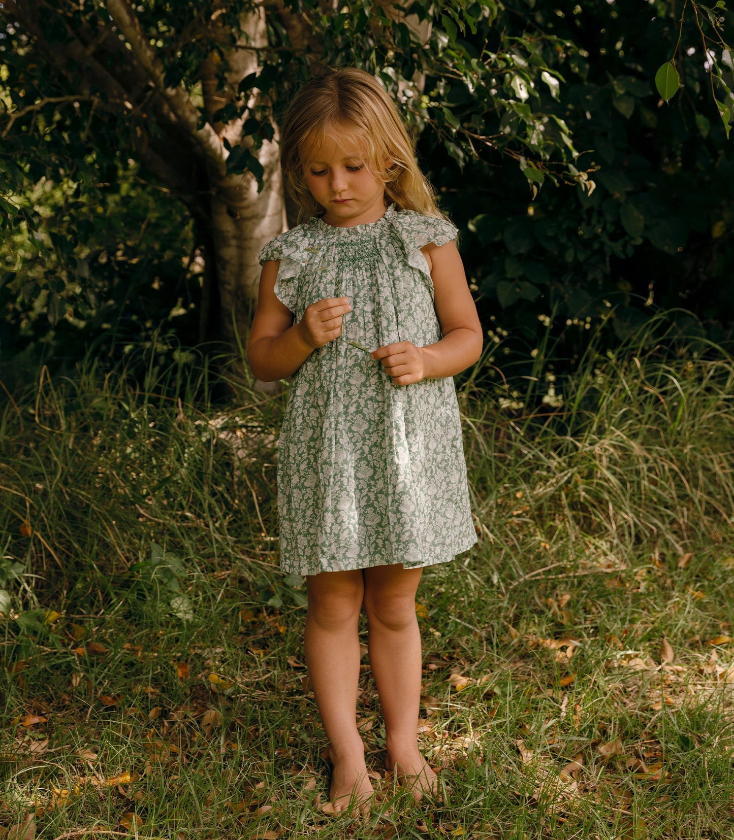 LIESEL DRESS -- PERIDOT TEA FLORAL