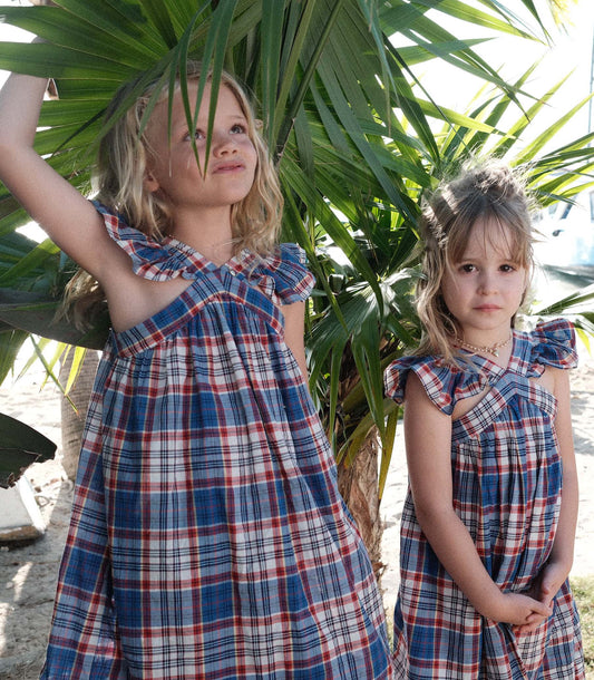 LITTLE NISHA DRESS -- COTE D’AZUR PLAID