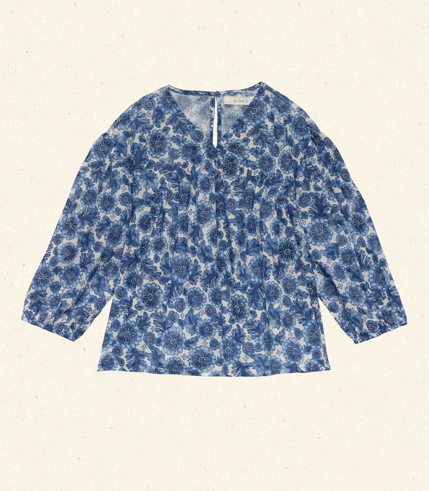 LITTLE MARCHE TOP -- BLEU SOLEIL FLEURIT
