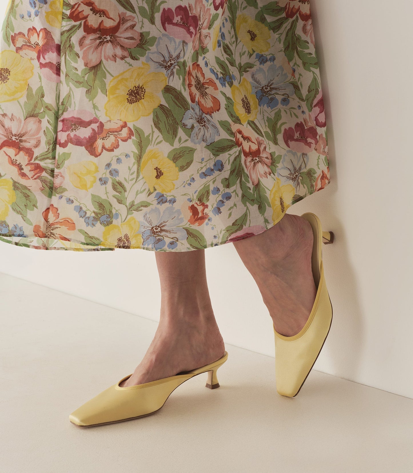 LUMA HEEL -- LEMON SATIN