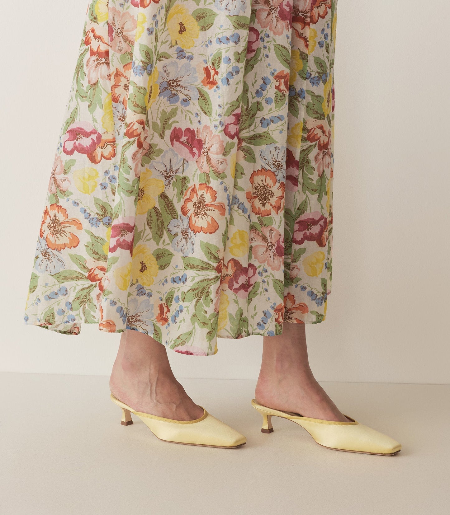 LUMA HEEL -- LEMON SATIN