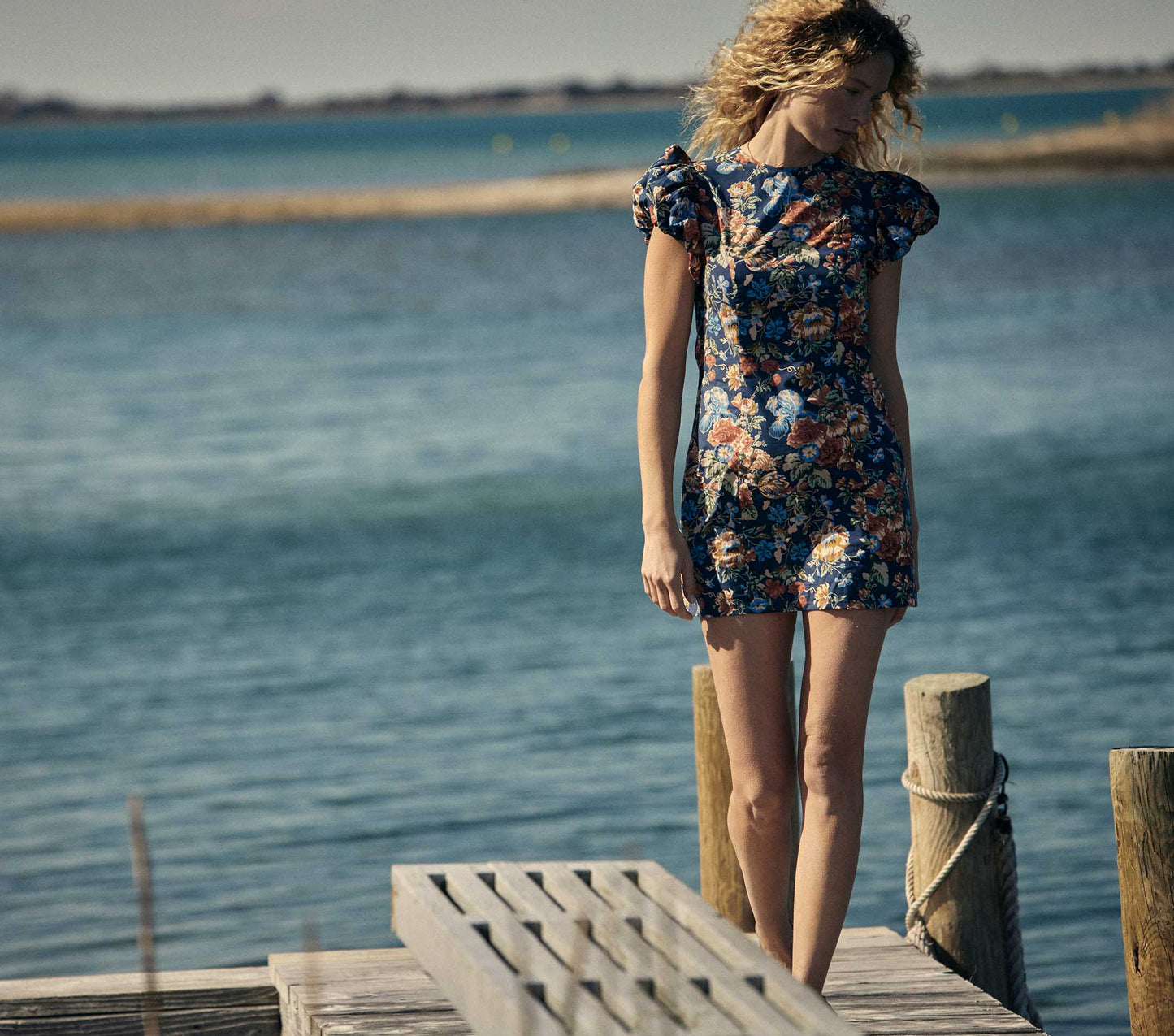 HMD -- LYRIC DRESS -- INDIGO IRIS FLORAL