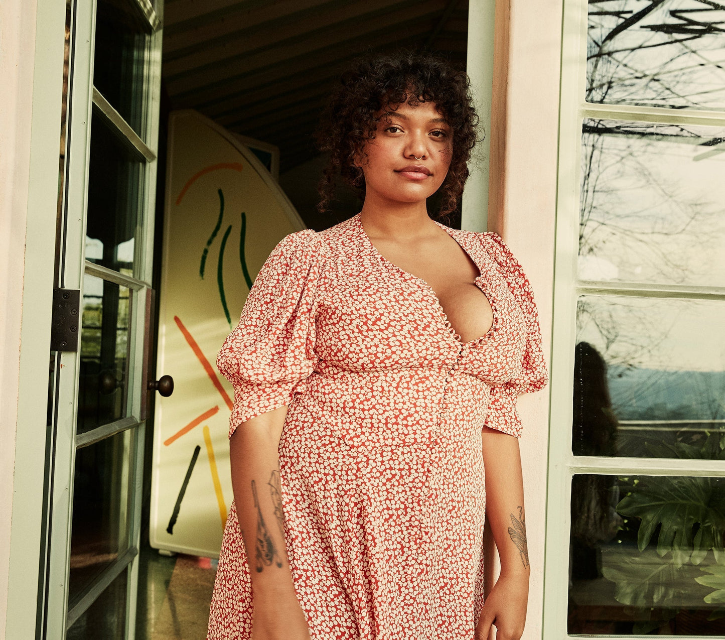 HMD -- LAUREL DRESS -- CARDINAL CHERRY WILLOW