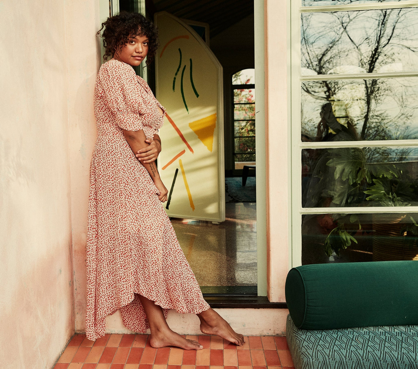 HMD -- LAUREL DRESS -- CARDINAL CHERRY WILLOW