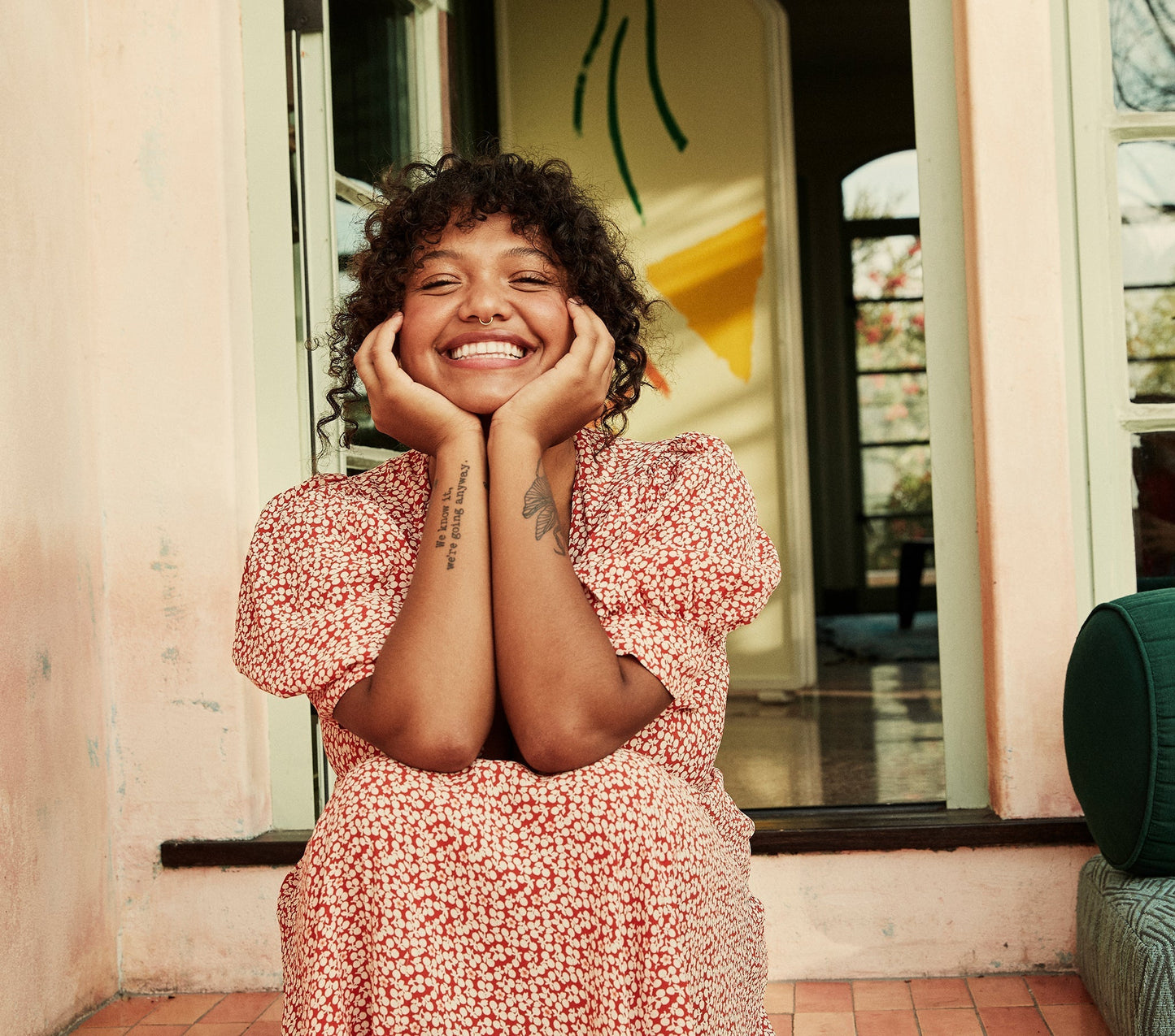 HMD -- LAUREL DRESS -- CARDINAL CHERRY WILLOW