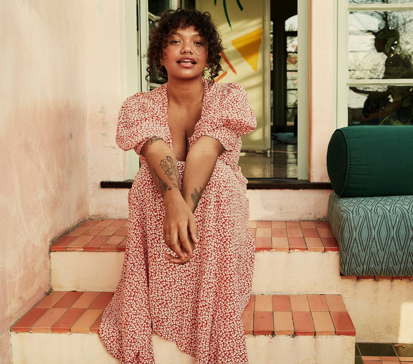 HMD -- LAUREL DRESS -- CARDINAL CHERRY WILLOW