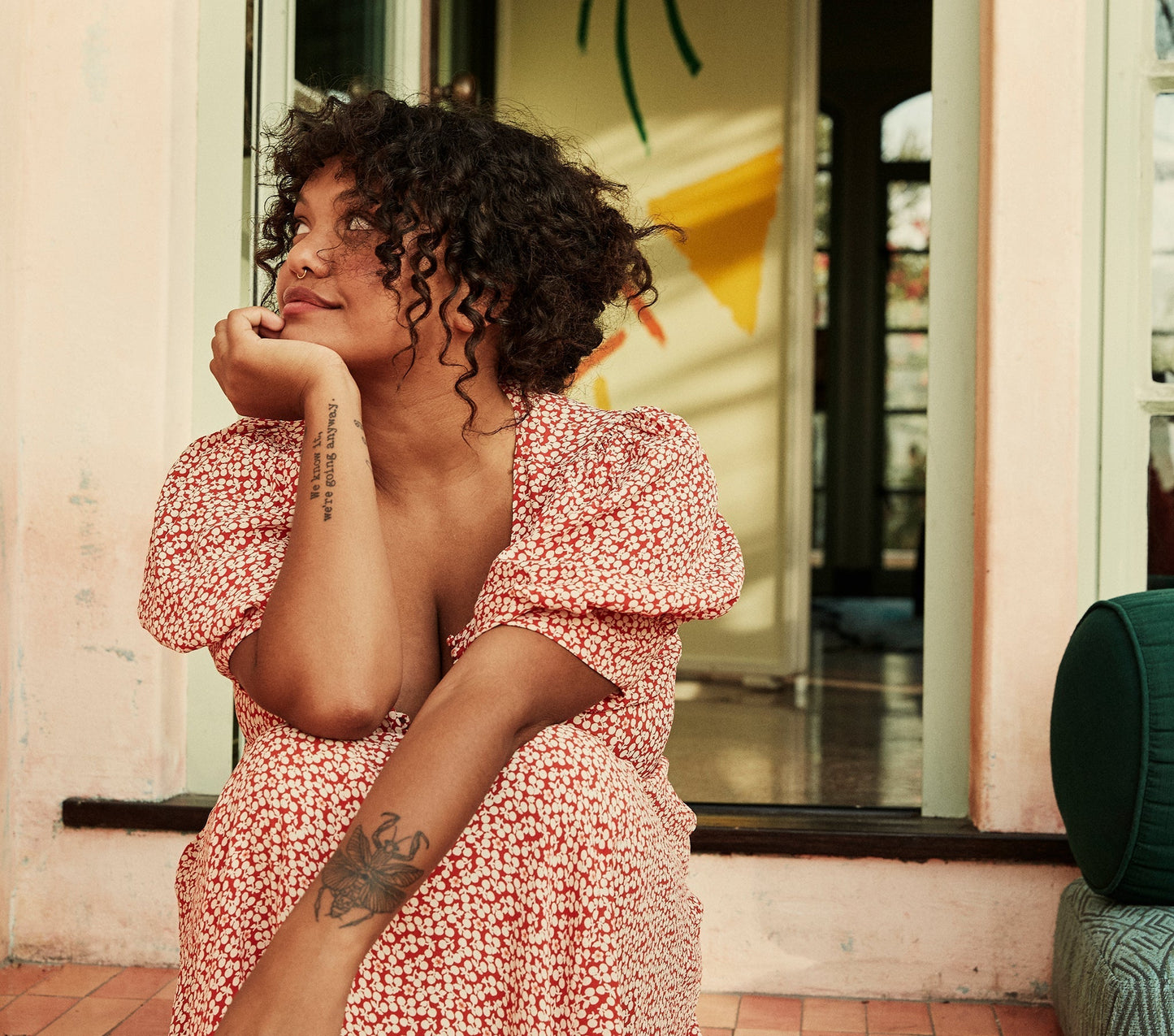 HMD -- LAUREL DRESS -- CARDINAL CHERRY WILLOW