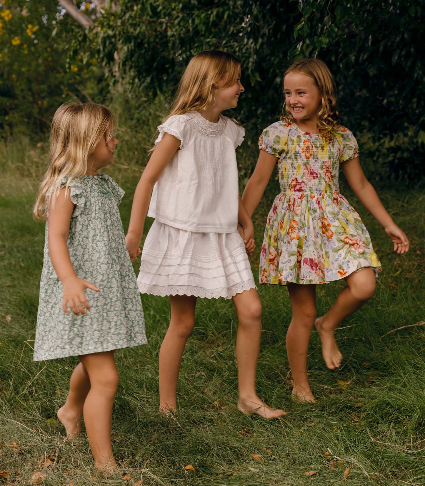 MAE DRESS -- BLANC ANEMONE BLOOM