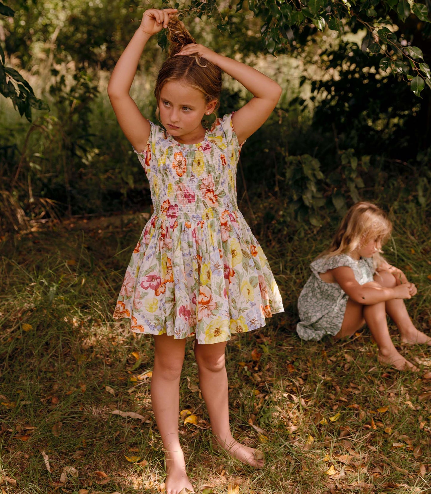 MAE DRESS -- BLANC ANEMONE BLOOM