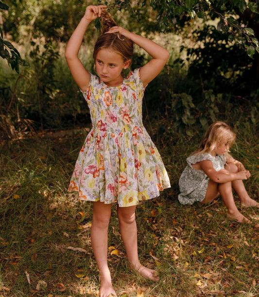 MAE DRESS -- BLANC ANEMONE BLOOM