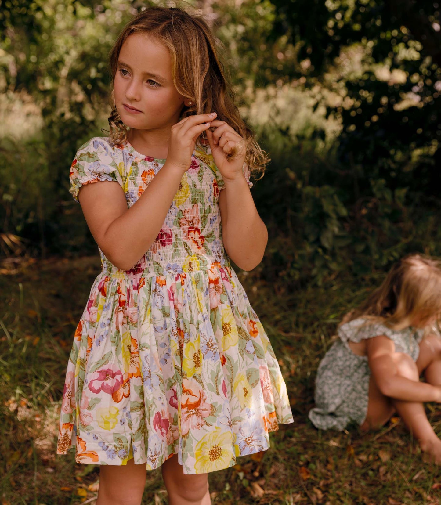 MAE DRESS -- BLANC ANEMONE BLOOM