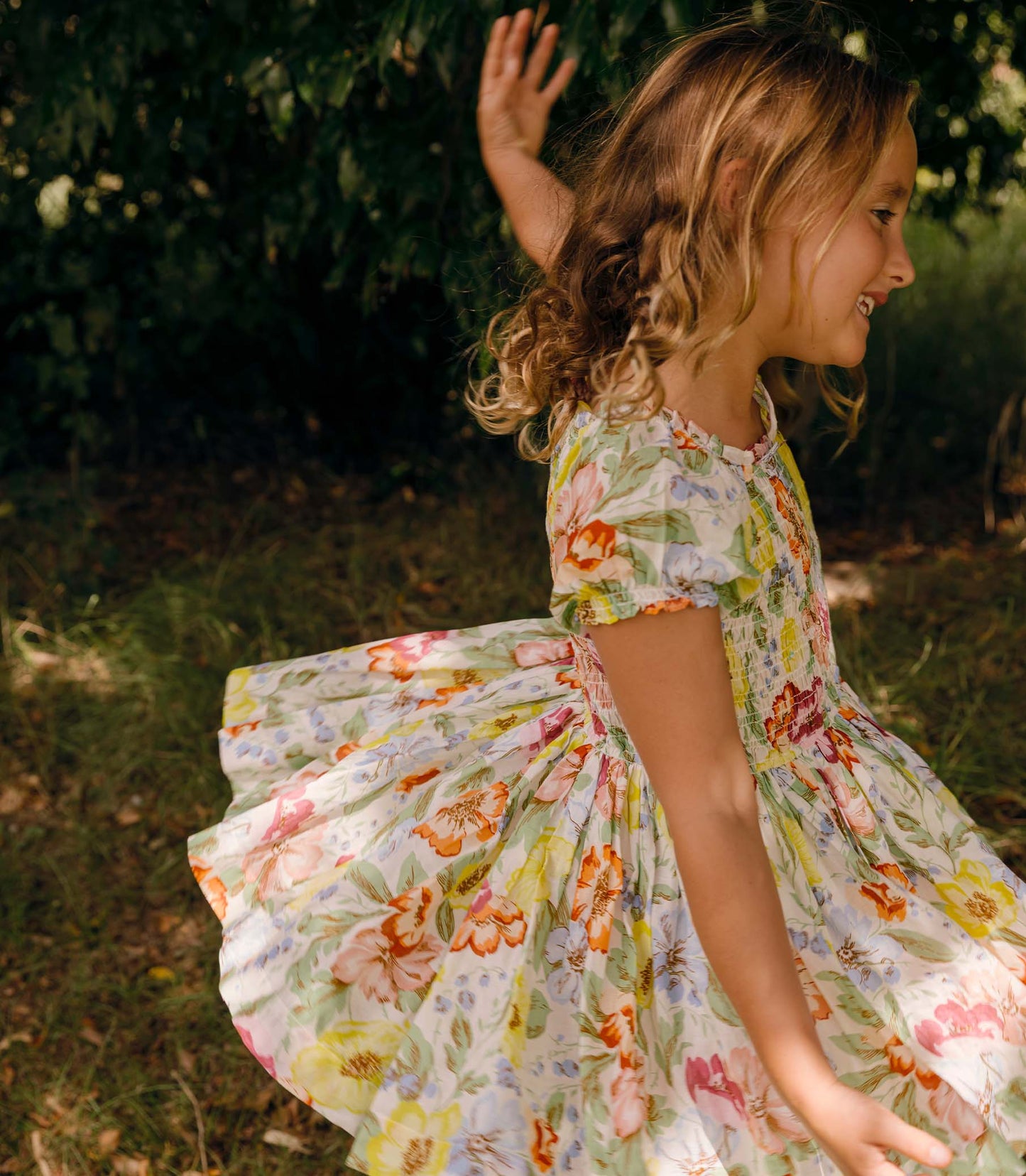 MAE DRESS -- BLANC ANEMONE BLOOM