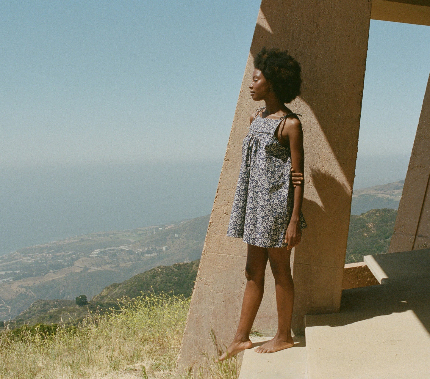 HMD -- MARJORIE DRESS -- BLUE JESSAMINE CALICO