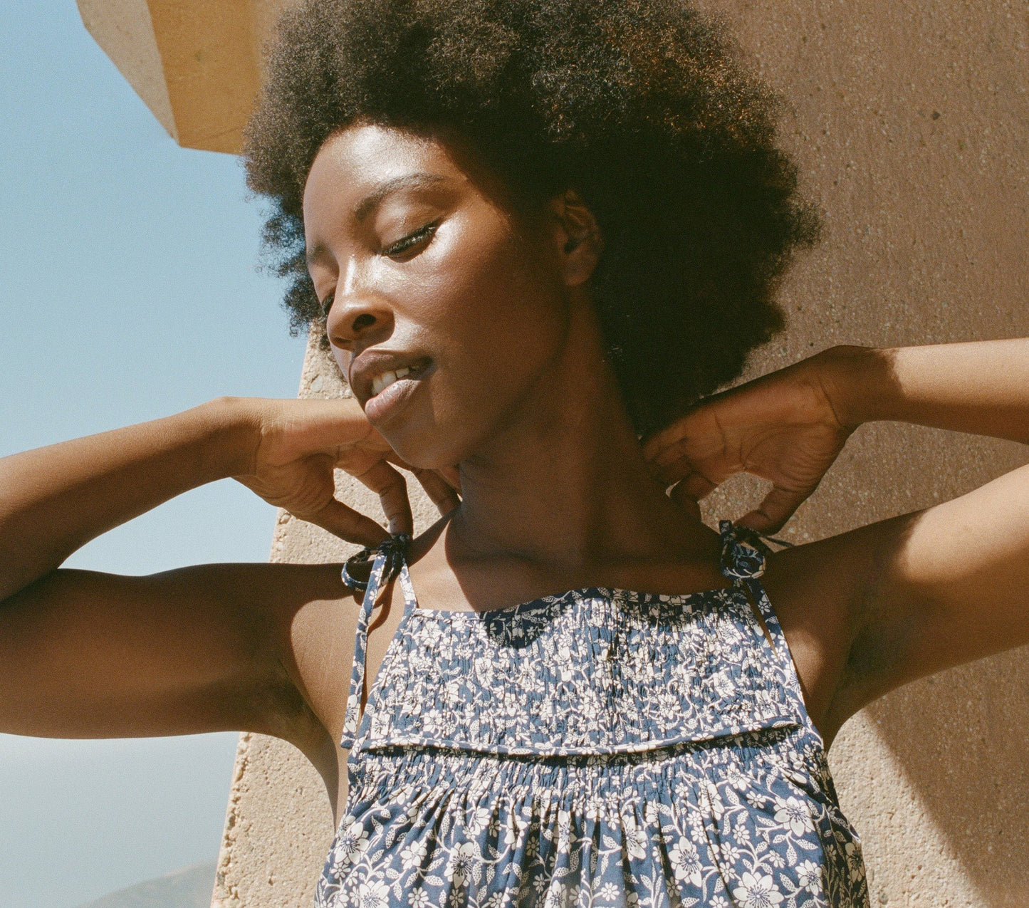 HMD -- MARJORIE DRESS -- BLUE JESSAMINE CALICO