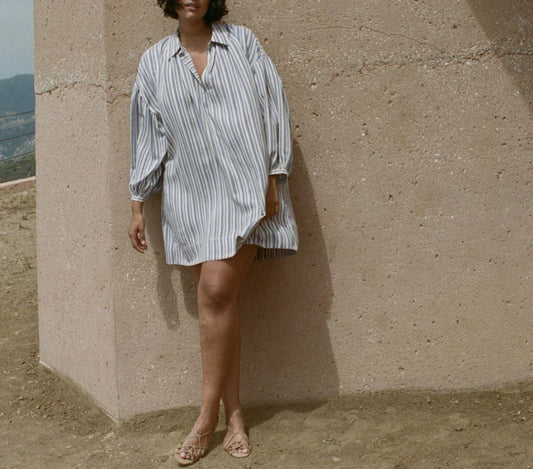 HMD -- MARNE DRESS -- BLUE VILLANDRY STRIPE