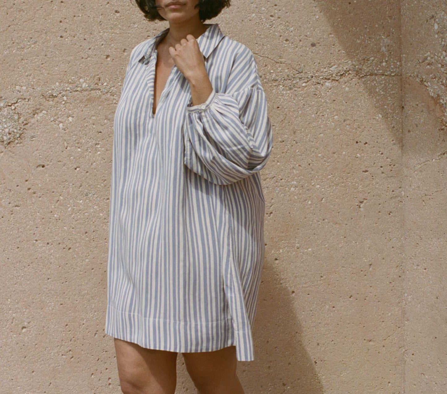 HMD -- MARNE DRESS -- BLUE VILLANDRY STRIPE