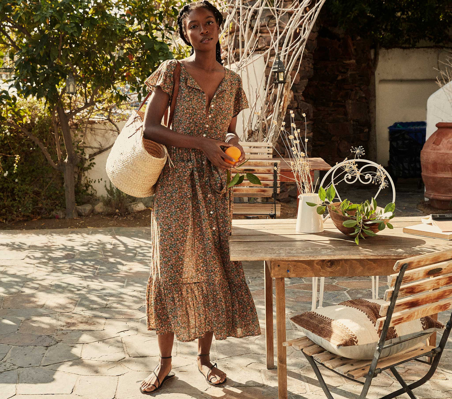 HMD -- MARFA DRESS -- YELLOW LAUREL CANYON ROSE