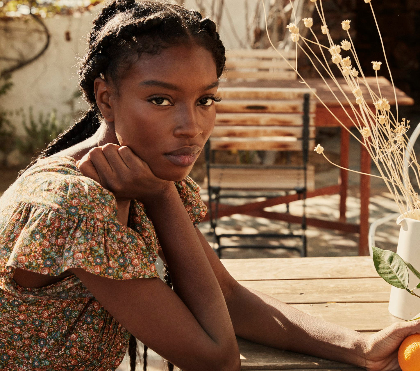 HMD -- MARFA DRESS -- YELLOW LAUREL CANYON ROSE