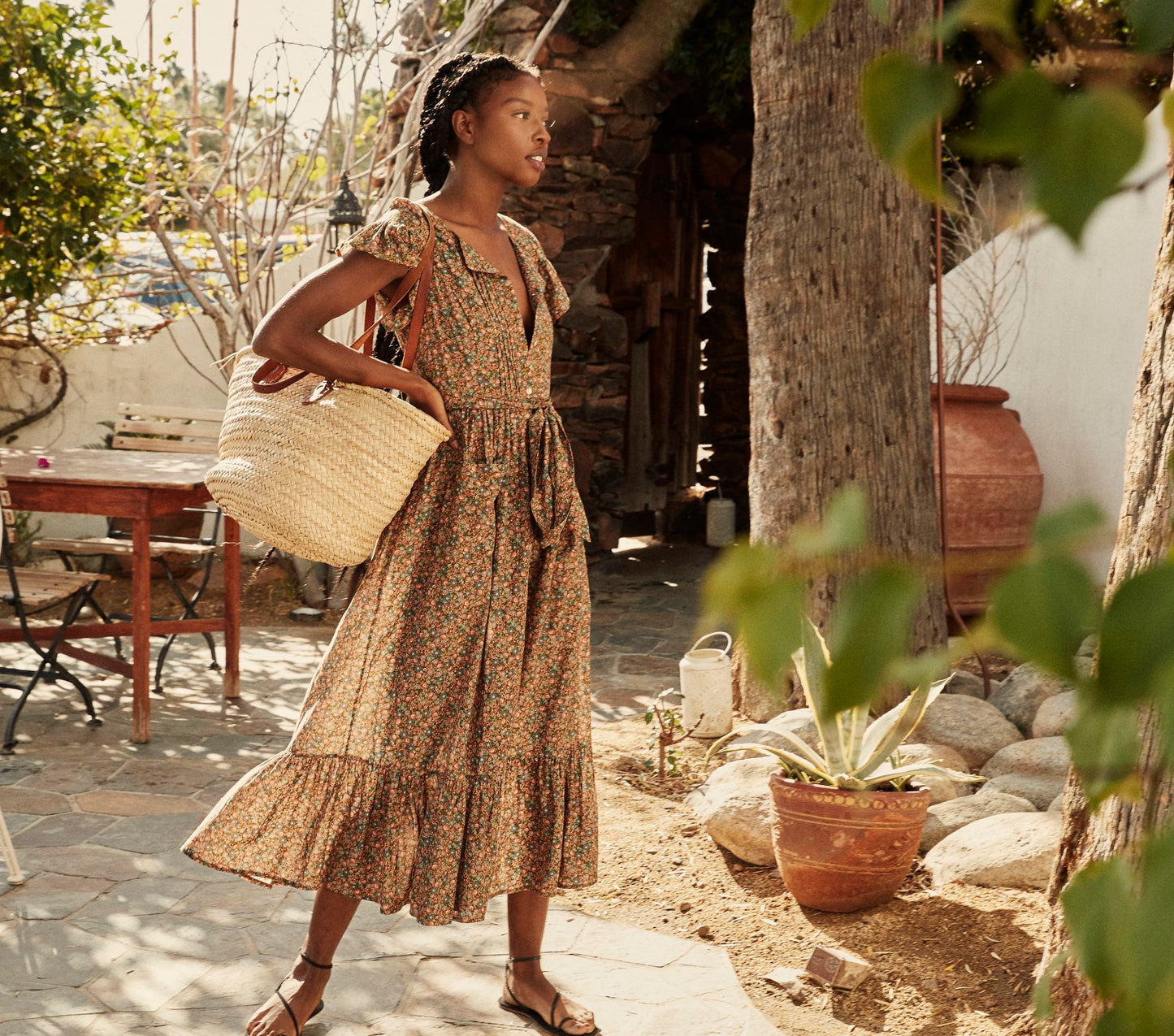 HMD -- MARFA DRESS -- YELLOW LAUREL CANYON ROSE