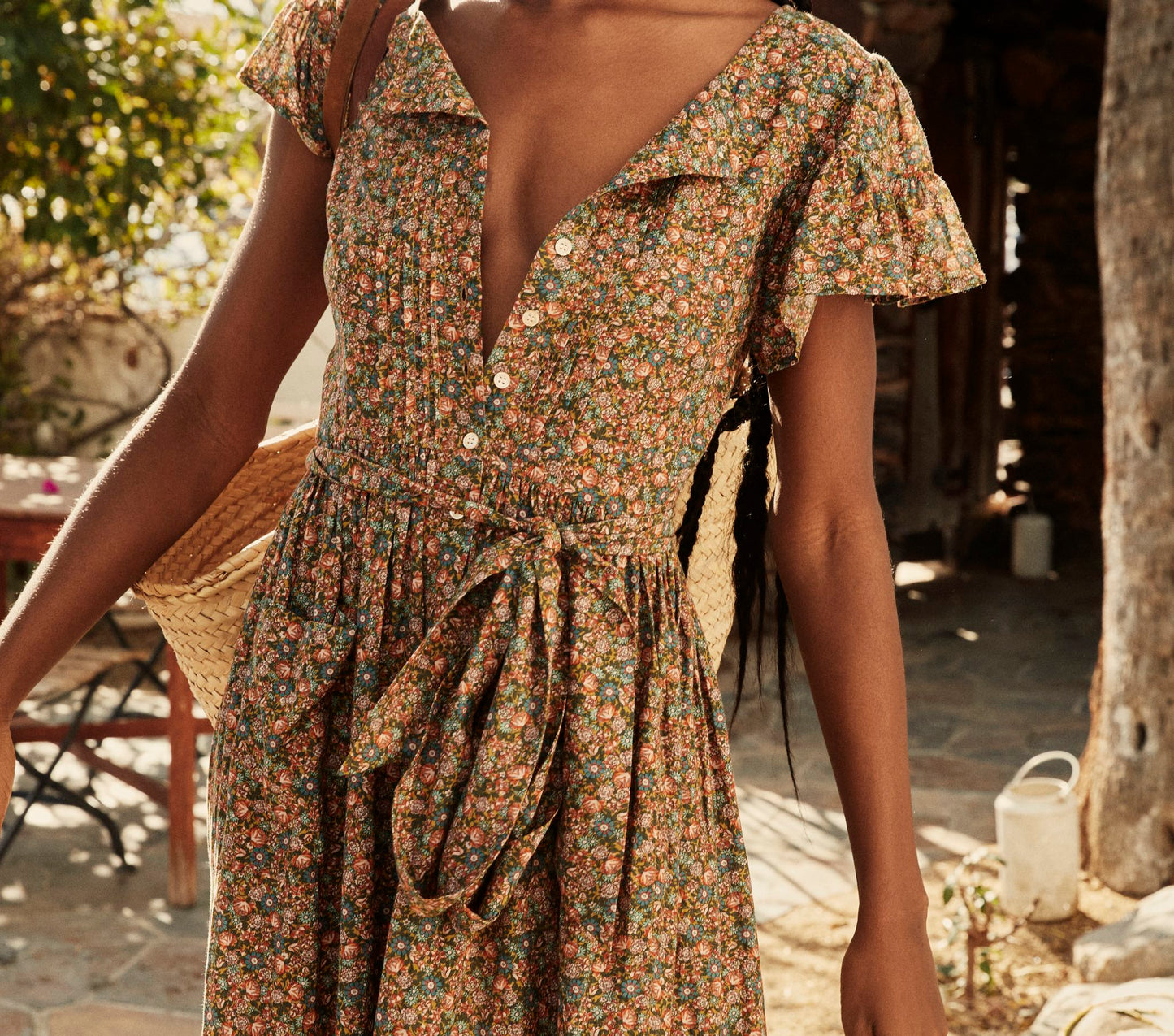 HMD -- MARFA DRESS -- YELLOW LAUREL CANYON ROSE