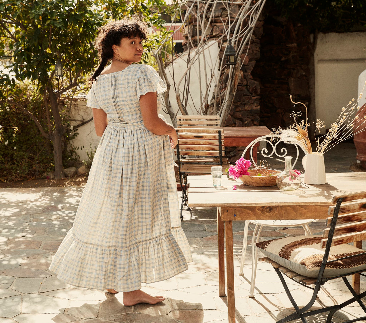 HMD -- MARFA DRESS -- BLUE MEADOWLARK PLAID