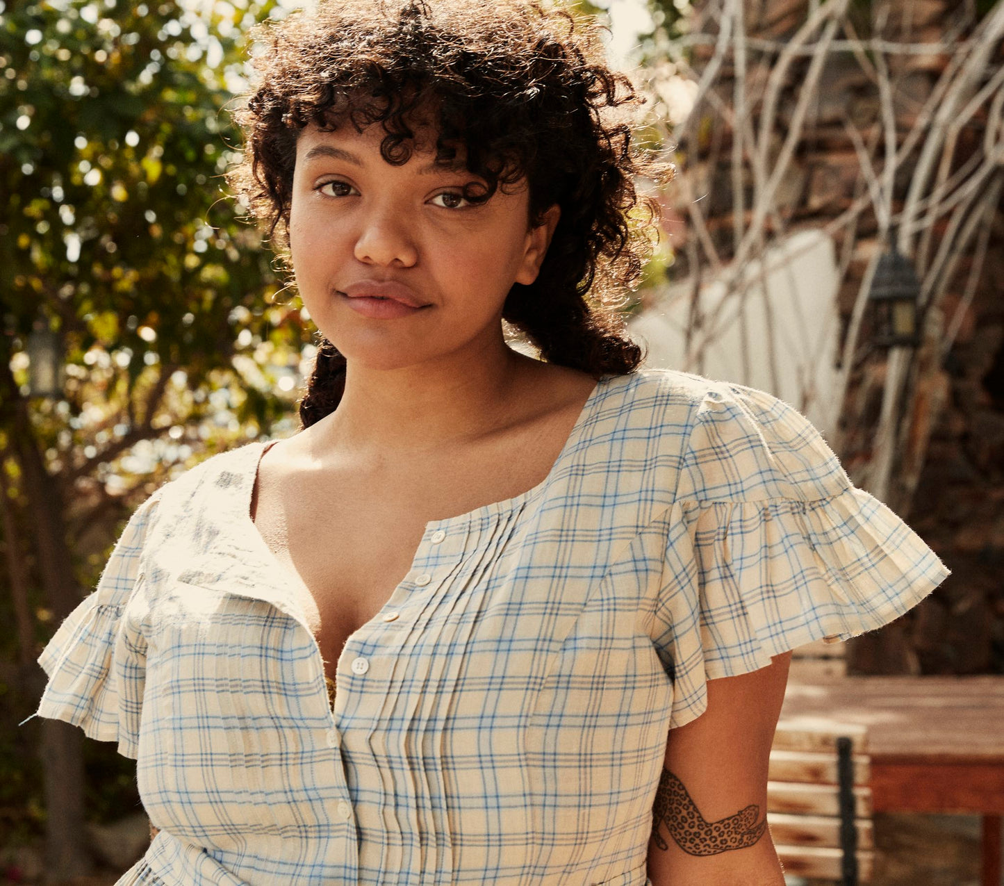 HMD -- MARFA DRESS -- BLUE MEADOWLARK PLAID