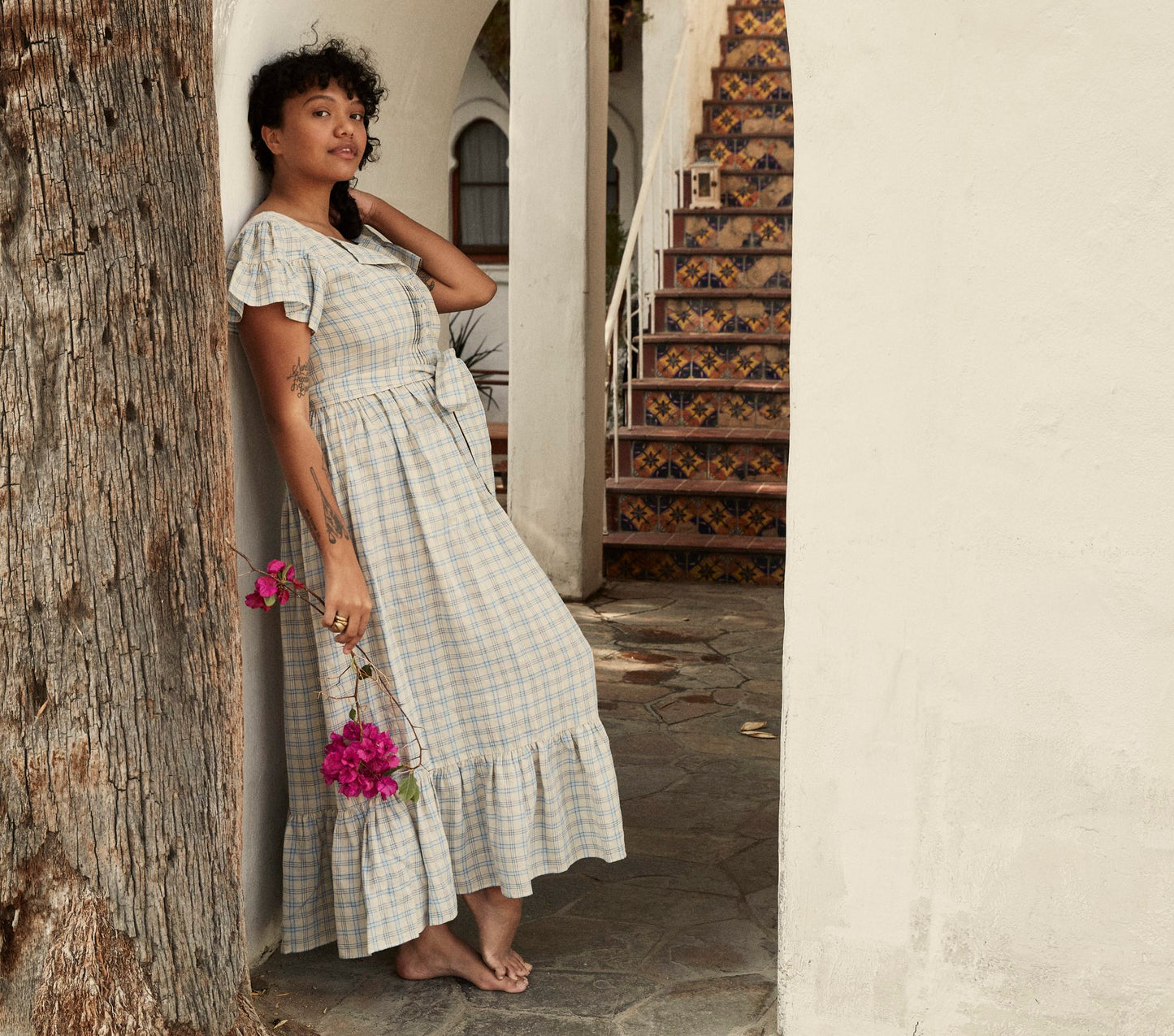 HMD -- MARFA DRESS -- BLUE MEADOWLARK PLAID