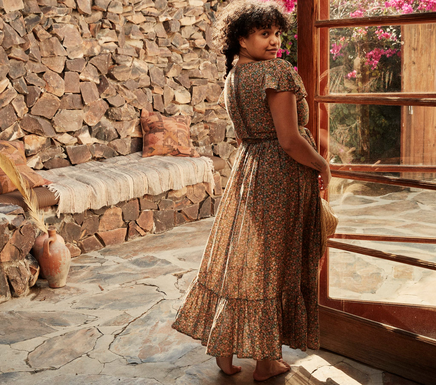 HMD -- MARFA DRESS -- YELLOW LAUREL CANYON ROSE