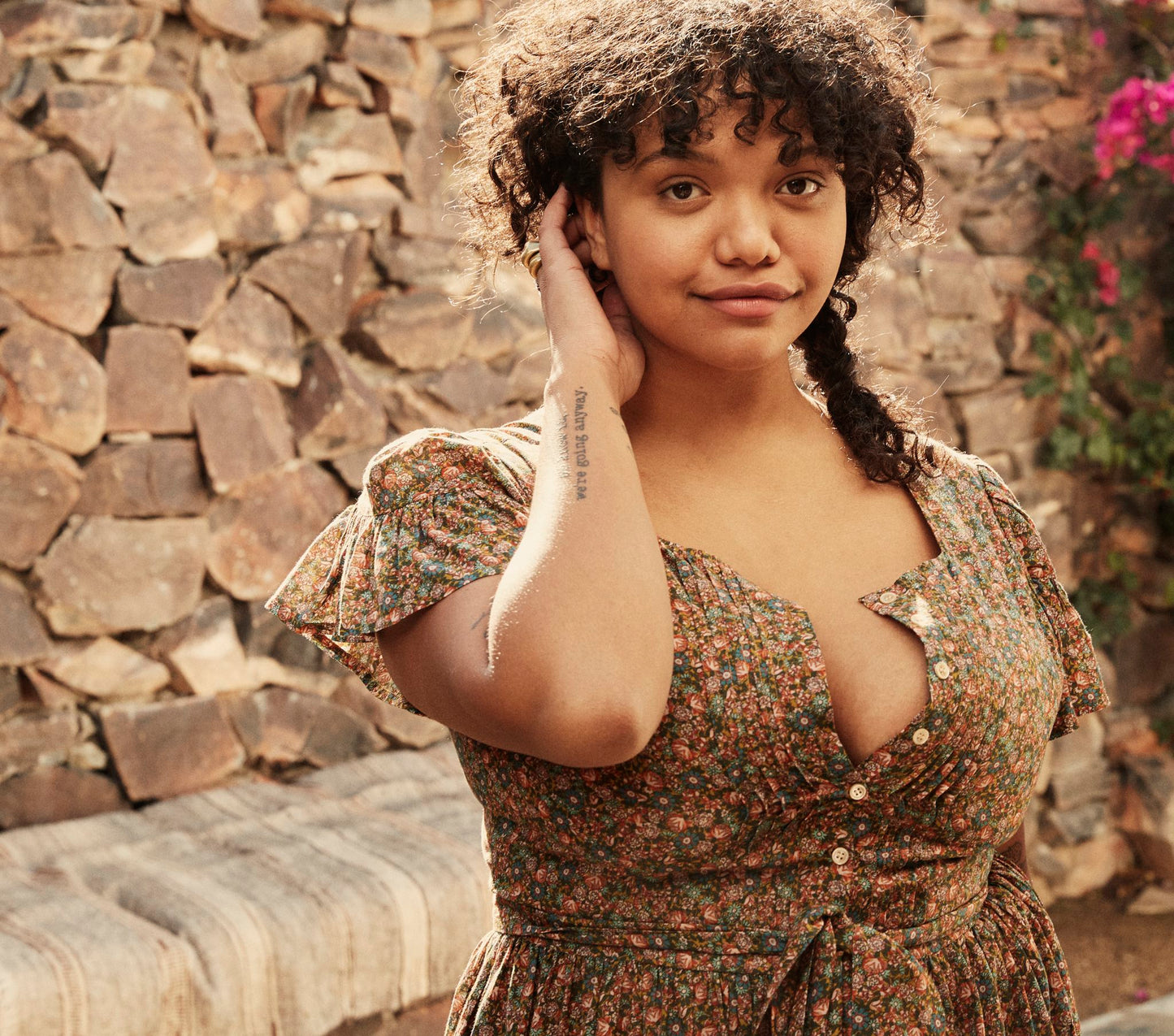 HMD -- MARFA DRESS -- YELLOW LAUREL CANYON ROSE