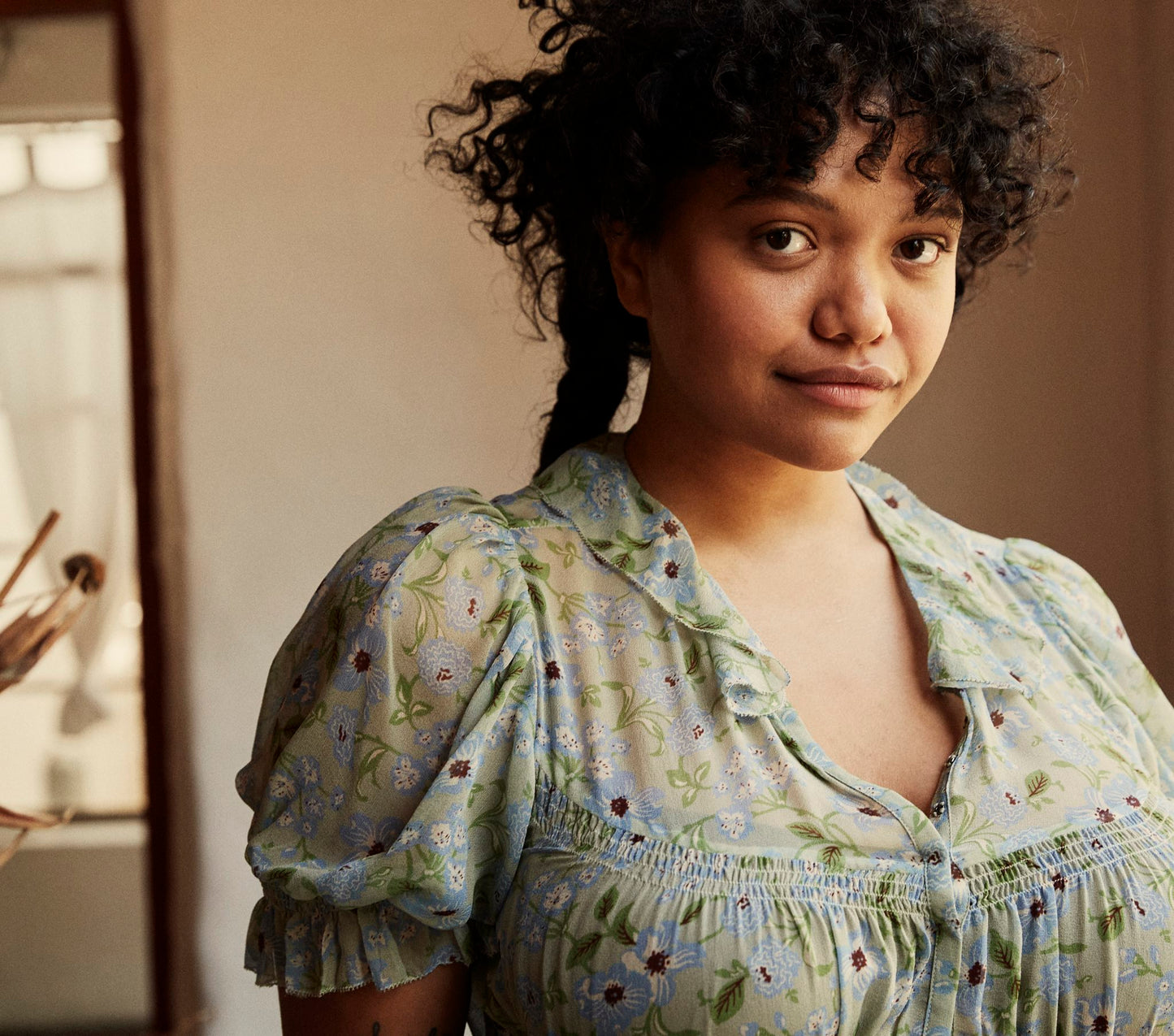 HMD -- MIRA DRESS -- GREEN STRAWBERRY MOON FLORAL