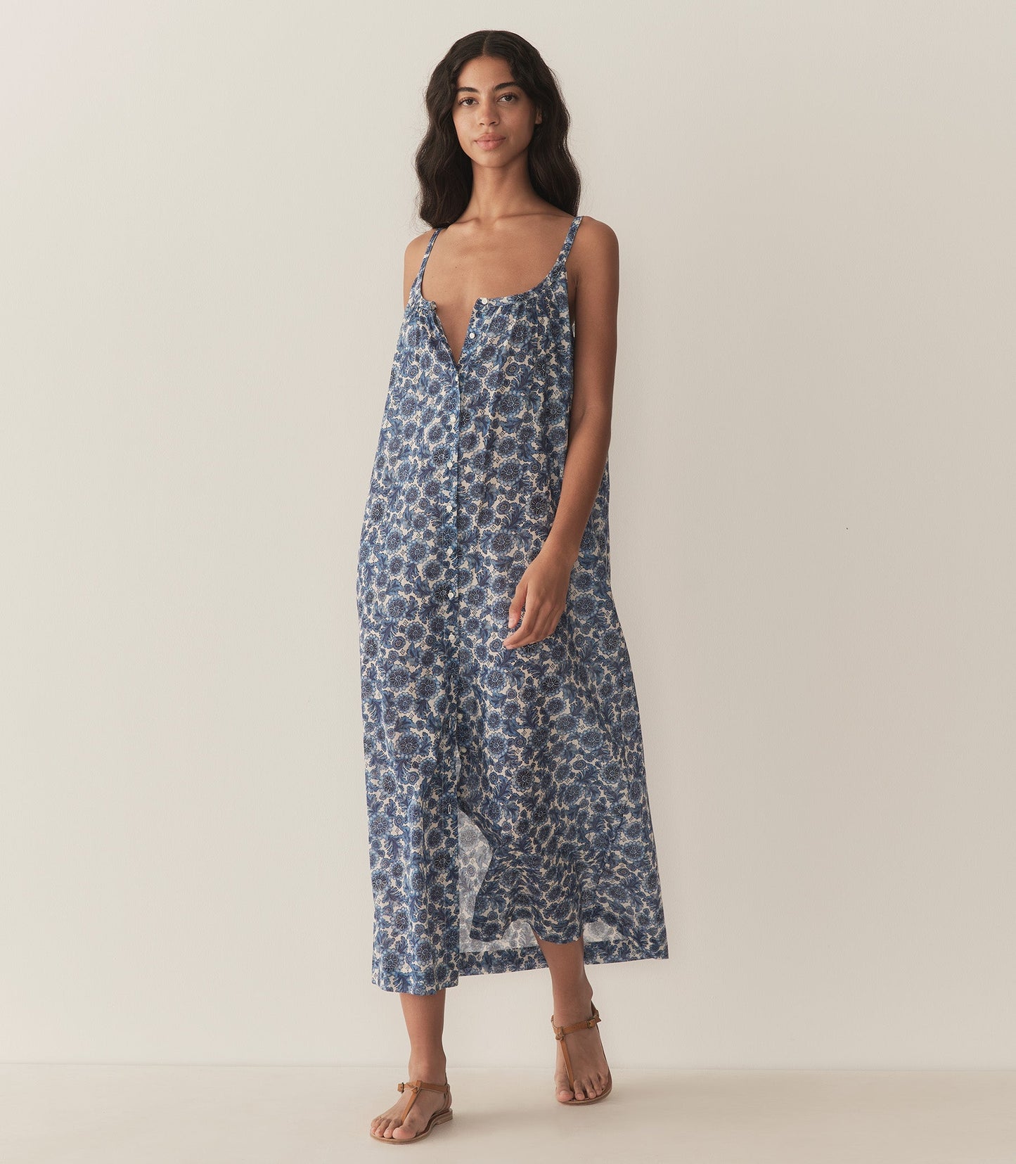 NEVITA DRESS -- BLEU SOLEIL FLEURIT