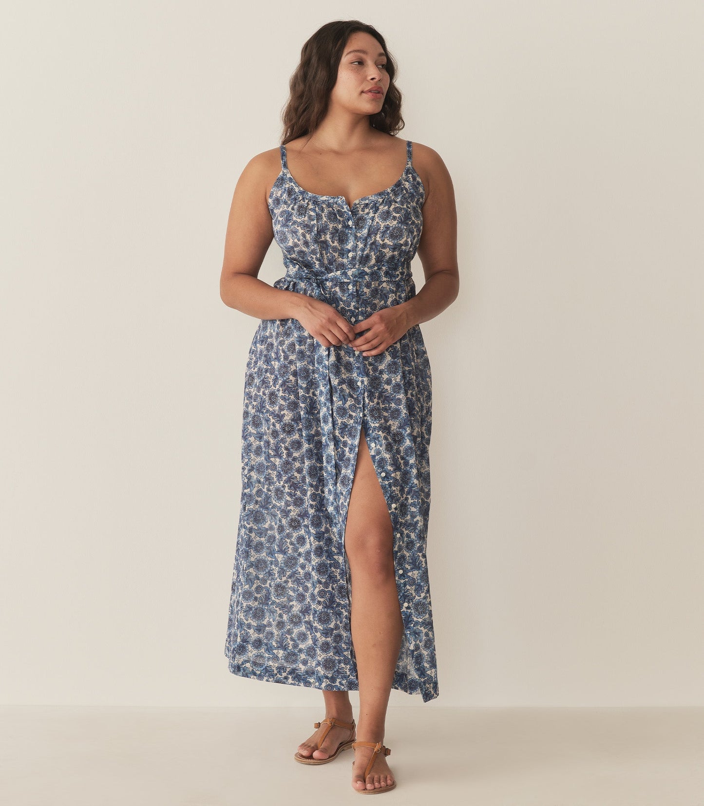 NEVITA DRESS -- BLEU SOLEIL FLEURIT