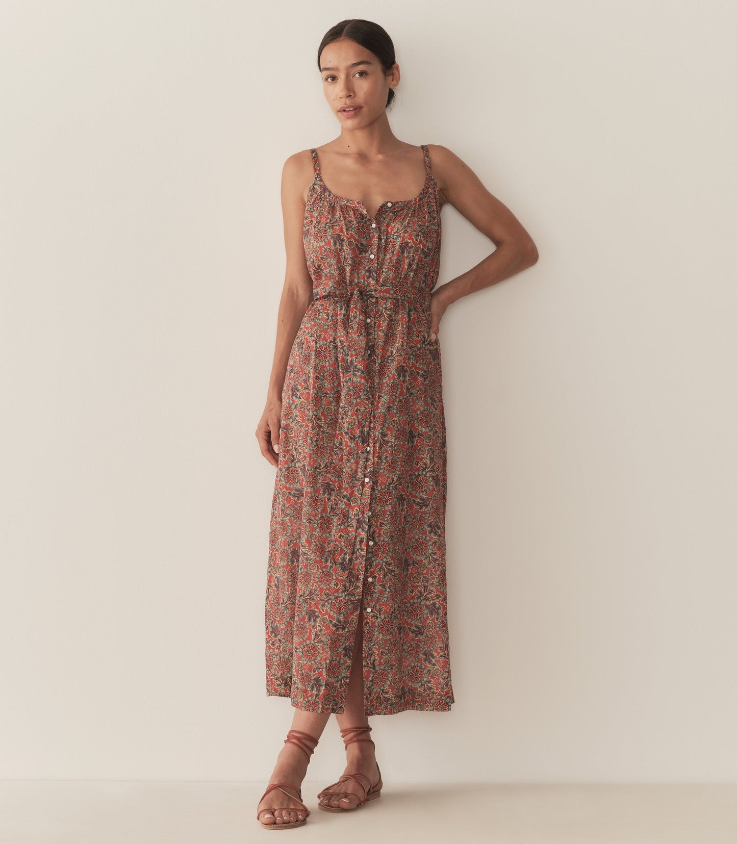 NEVITA DRESS -- L'ORANGE SOLEIL FLEURIT