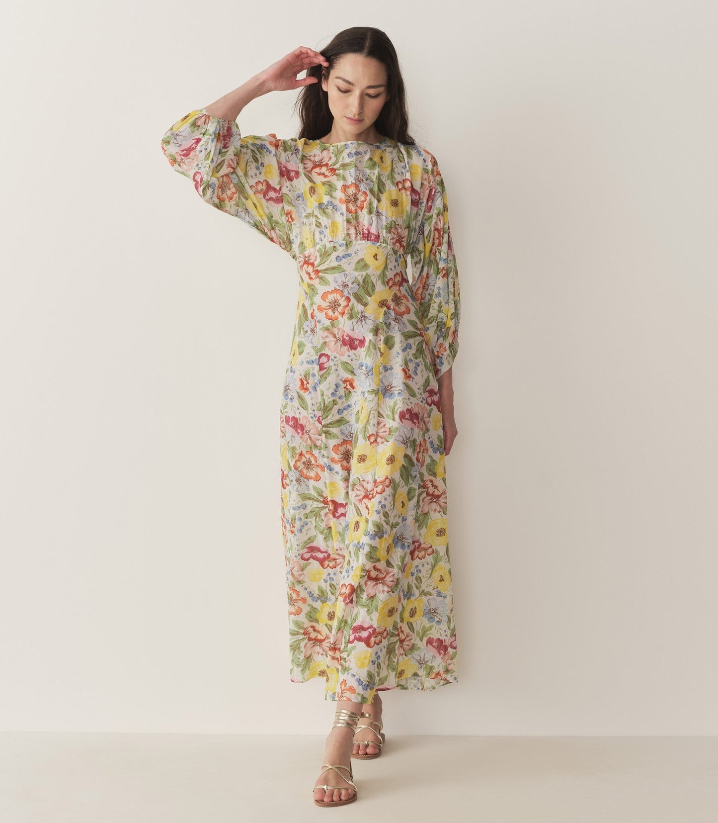 OLIANA DRESS -- BLANC ANEMONE BLOOM