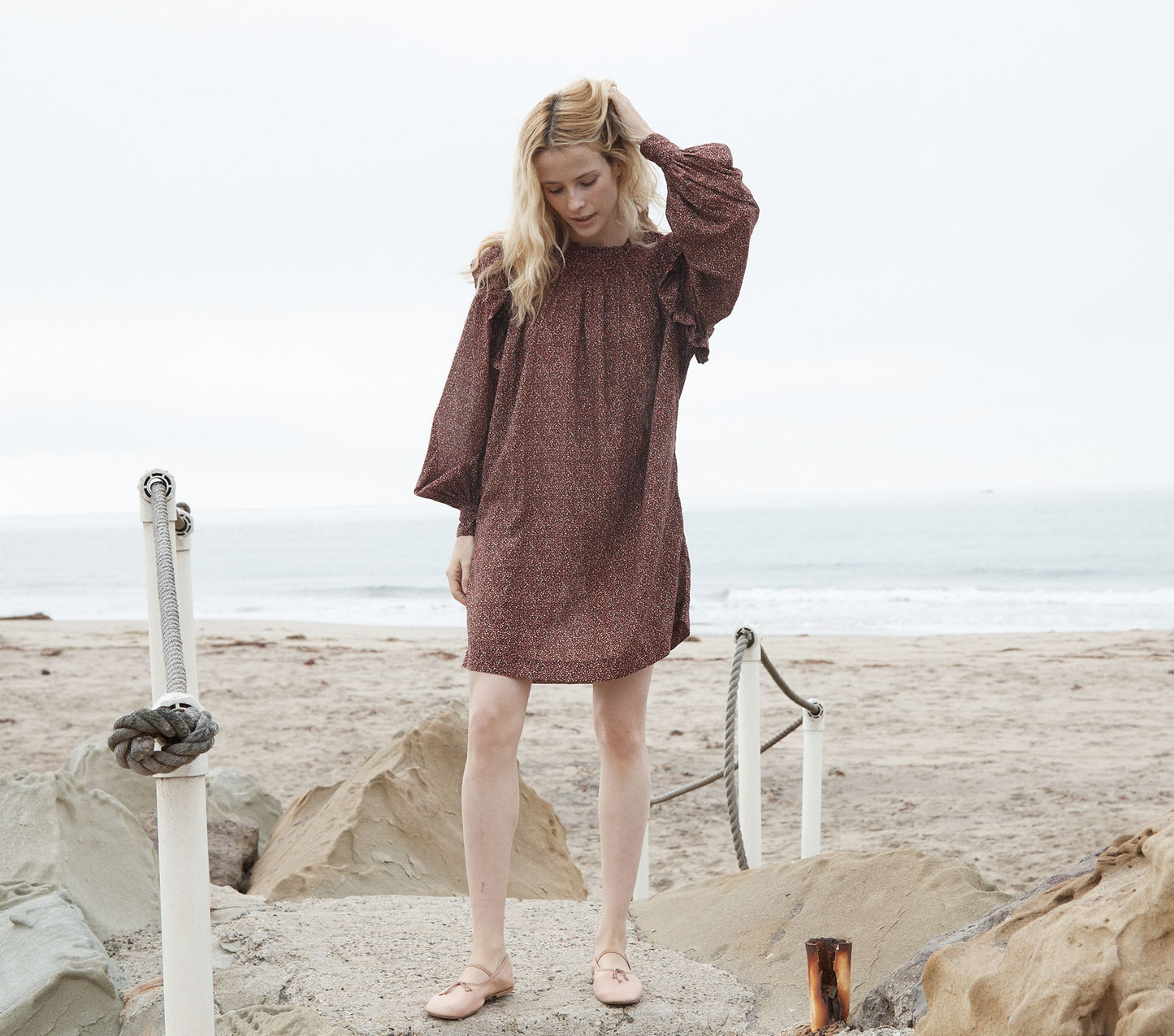 HMD -- OLIVER DRESS -- RUST DITZY FLORAL