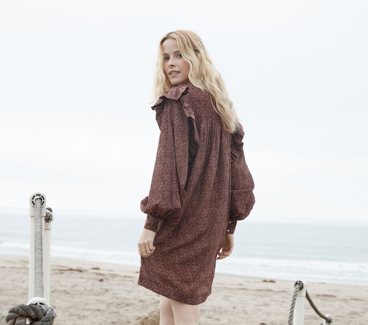 HMD -- OLIVER DRESS -- RUST DITZY FLORAL