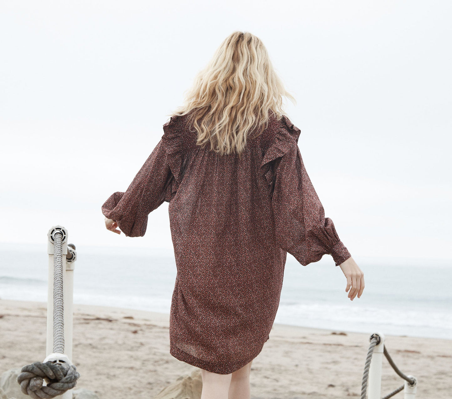 HMD -- OLIVER DRESS -- RUST DITZY FLORAL